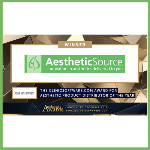 AestheticSource WIN Aesthetic Product Distributor of the Year at Aesthetics Awards 2019!