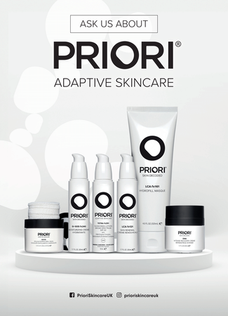 PRIORI® Skincare Table Tent A5 Display Card