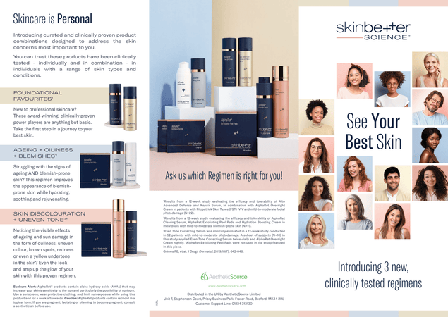 skinbetter science® Regimen Summary Patient Brochure (DL Tri-Fold)